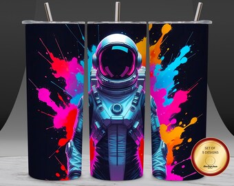 Diseño de sublimación PNG de Astronauta Neon Galaxy / Diseño de sublimación de traje espacial cósmico / Diseño de ciencia ficción del espacio exterior, descarga digital PNG de 300 DPI