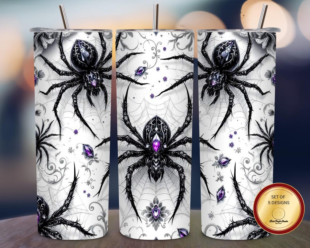 Purple Gem Spider Web Tumbler Wrap | 20oz Gothic Sublimation PNG ...