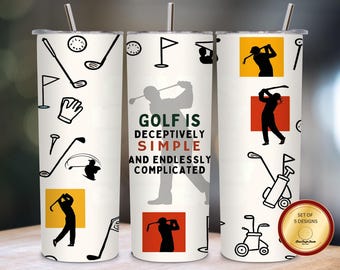 Golf Lover Tumbler Wrap, Funny Golf Tumbler Wrap, Born to Golf Sublimation Tumbler, Golf Quote 20 oz Skinny Tumbler Design PNG Download