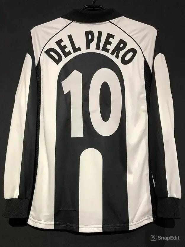 Del Piero Jersey Long Sleeve - Etsy