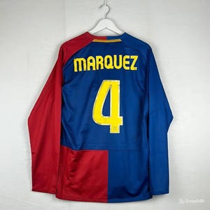 Soccer Jersey Blockcore Barcelona 2009/10 Home Long Sleeve Shirt Name Set MARQUEZ#4