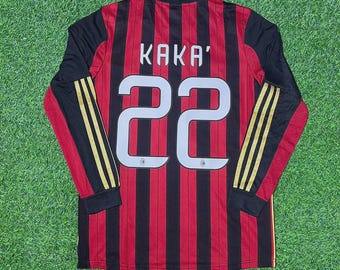 Kaká AC Milan 2013/14 Long Sleeve Home Retro Football Jersey Kit