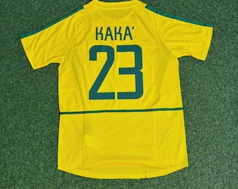 Kaká Leite Brazil 2002 World Cup Retro Football Jersey Soccer Shirt