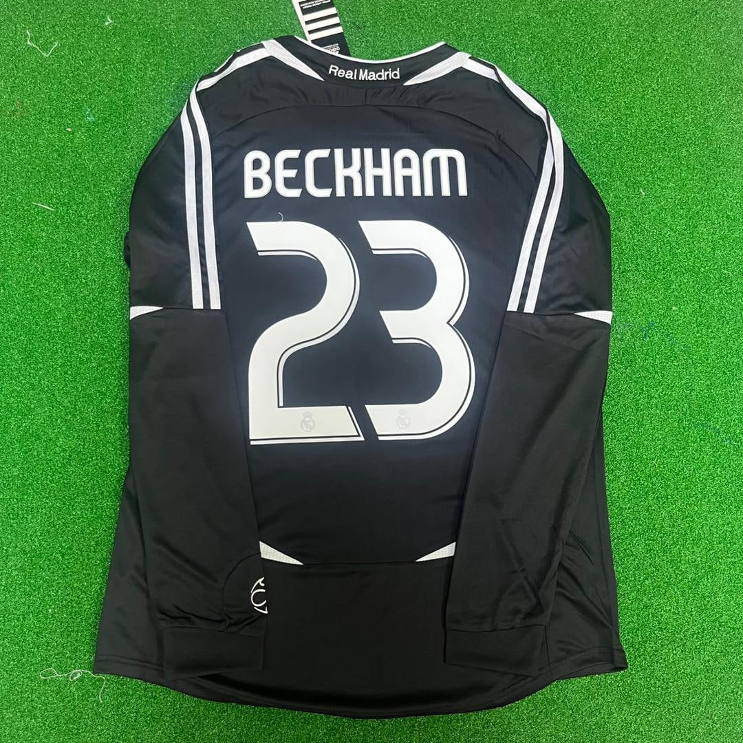 Vintage Real Madrid Long Sleeve Jersey: Beckham #23, 2006/07 Away