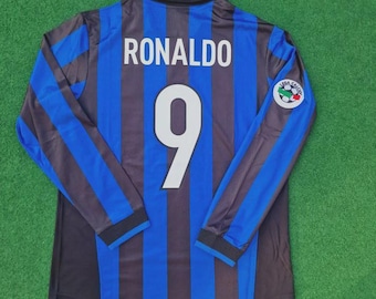 Ronaldo Inter Milan 1998 Home Jersey - Retro Long Sleeve Football Shirt