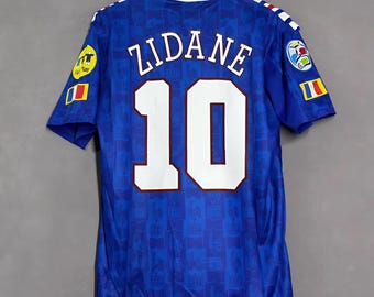 Zidane #10 France 1996 Jersey White Retro Football Shirt
