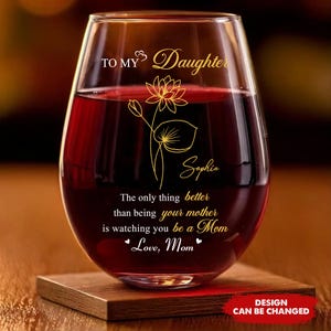 Taça de vinho personalizada com flores do mês de nascimento, presente de aniversário, dia das mães para filha, mãe, amiga, irmã, presente para futura mamãe, primeiro dia das mães