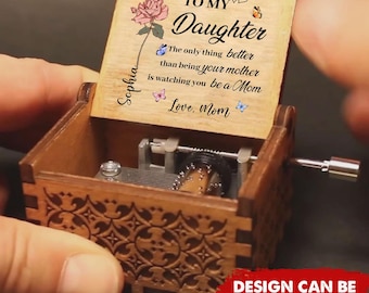 The Only Thing Better Than Your Mother, Custom Birth Month Flower Wooden Music Box, Mother's Day Gift For Daughter New Mom Mom To Be