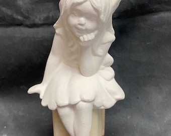 Ready to paint ceramic Sitting Fairy