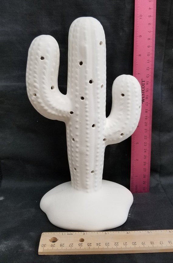 Ready to paint Icco Ceramic Bisque Cactus U pic With or With out Holes
