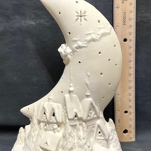 Bereit, um Keramik-Bisquit Gare Santa's Midnight Schlittenfahrt zu malen