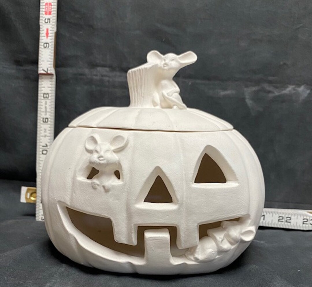 Ready to Paint Ceramic Mice on Pumpkin Etsy