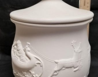 ヴィンテージサンタとサンタクロース夫人のクリスマスキッチュな陶器の