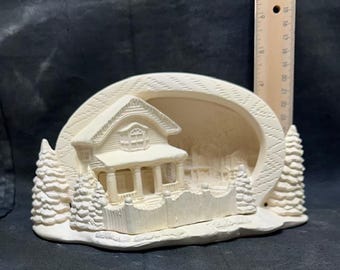 Ready to Paint Ceramic Bisque Hershey Winter Scene