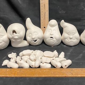 Ready to Paint Ceramic Bisque Dona's Large Halloween Noggins U-Pick