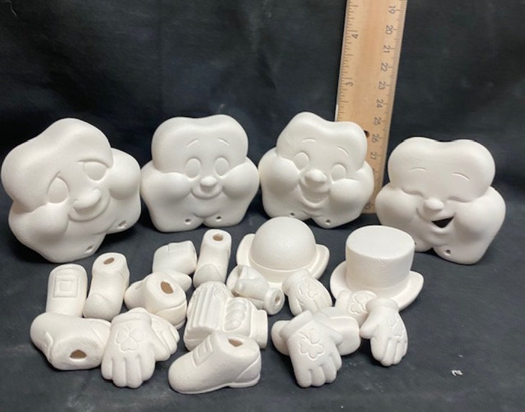 Donas Ceramics Bisque Shamrock Noggins Ready to Paint Etsy