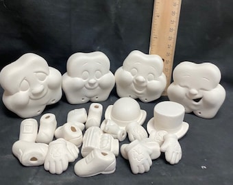 Donas Ceramics Bisque Shamrock Noggins Ready to Paint