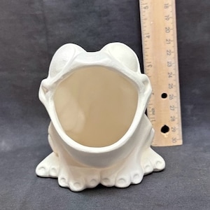 Ready to Paint Ceramic Bisque Duncan Frog Scrubby Holder