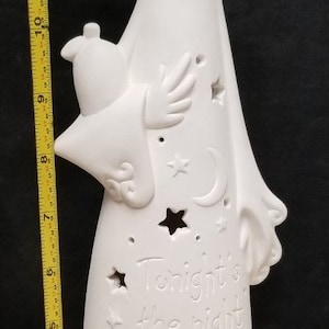Ready to paint Ceramic Bisque Clay Magic Ghost with Hat Prefect for Halloween