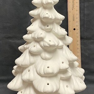 Albero di Natale olandese in ceramica biscuit alto 12 pollici, pronto da dipingere