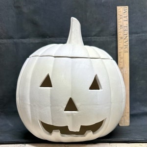 Calabaza grande de bizcocho de cerámica lista para pintar