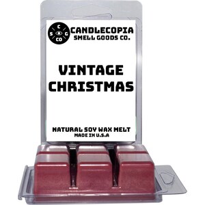 Vintage Christmas: 2 Pack of Candlecopia Strongly Scented Hand Poured Vegan Wax Melts, 6.4 Total Ounces