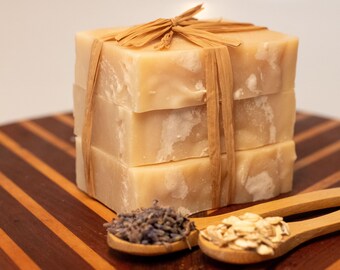 Goat Milk Soap Handmade Bar Gift Natural Unscented Lavender Oatmeal Facial Skincare For Women