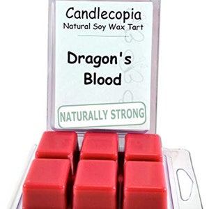 Dragon's Blood: 2 Pack of Candlecopia Strongly Scented Hand Poured Vegan Wax Melts, 6.4 Total Ounces.