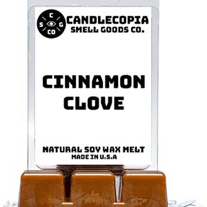 Cinnamon Clove: 2 Pack of Candlecopia Strongly Scented Hand Poured Vegan Wax Melts, 6.4 Total Ounces.
