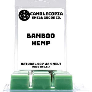 Bamboo Hemp: 2 Pack of Candlecopia Strongly Scented Hand Poured Vegan Wax Melts, 6.4 Total Ounces.