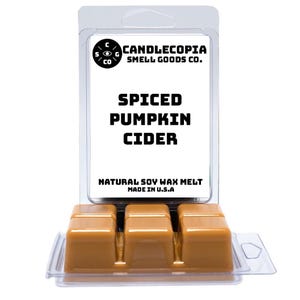 Spiced Pumpkin Cider: 2 Pack of Candlecopia Strongly Scented Hand Poured Vegan Wax Melts, 6.4 Total Ounces.