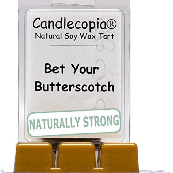 Bet Your Butterscotch: 2 Pack of Candlecopia Strongly Scented Hand Poured Vegan Wax Melts, 6.4 Total Ounces.