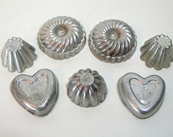 Vintage Aluminum Mold Assortment, Set of Seven