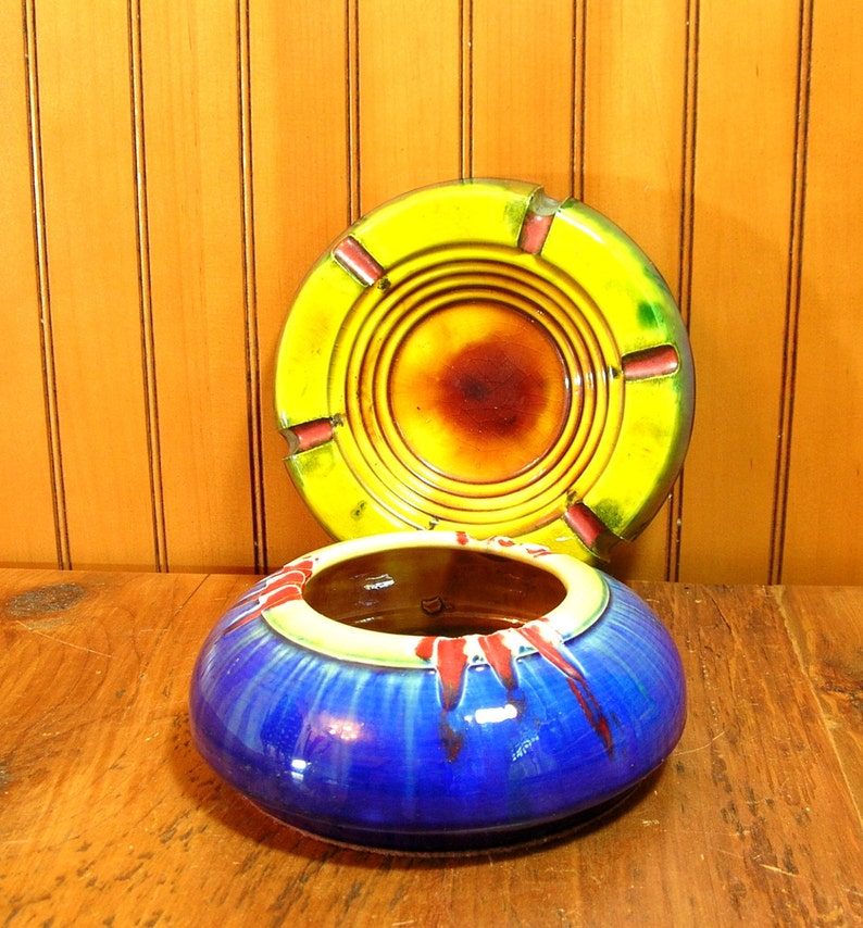 Vintage Ashtrays Art Pottery Ashtrays Smoking Collectible