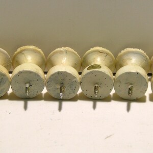 Distressed Cream Color Resin Knobs Set of Six, Screw In Knobs image 2