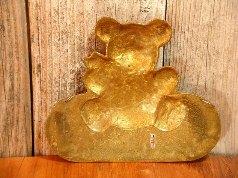 Brass Teddy Bear Welcome Plaque image 3