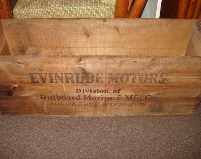 Vintage Outboard Motor Crate, Evinrude Boat Motor Shipping Crate