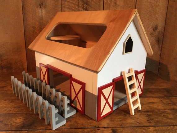 Kids Hardwood Toy Barn Etsy