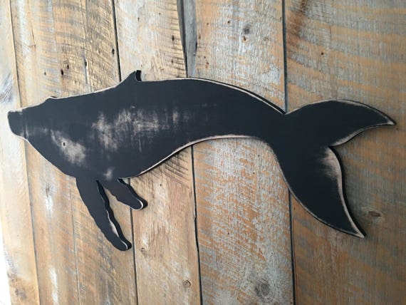 Wall Art Indoor Ocean Beach Decoration Wooden 42 Whale LARGE