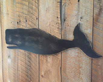 LARGE Wooden 42" Whale - Wall Art Indoor Ocean Beach Decoration