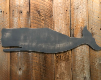 CHARCOAL 25" Whale - Wall Art Indoor Ocean Beach Decoration