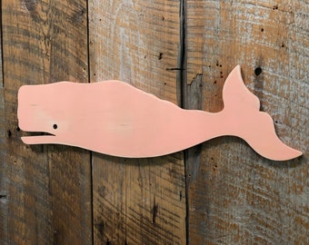 Wooden 32" Whale - Wall Art Indoor Ocean Beach Decoration