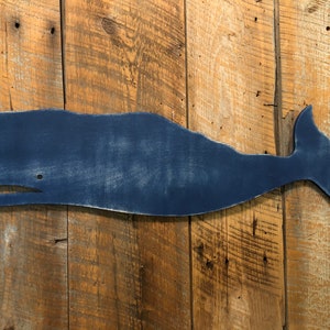 32" Whale Navy Blue Wall Art Indoor Ocean Beach Decoration