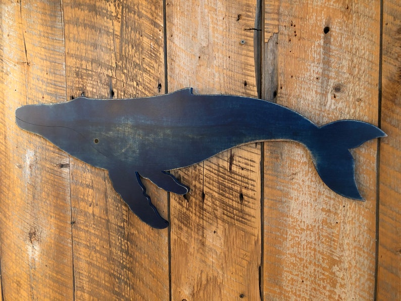 LARGE Wooden 42 Whale Wall Art Indoor Ocean Beach Etsy
