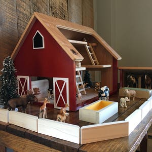 Bailey - READY TO SHIP - Kids Hardwood Toy Barn- made to order