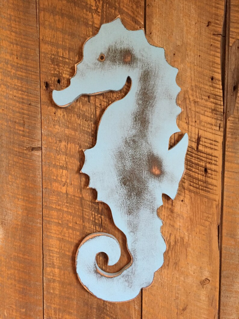 LARGE Wooden Seahorse Wall Art Indoor Ocean Beach Decoration Etsy