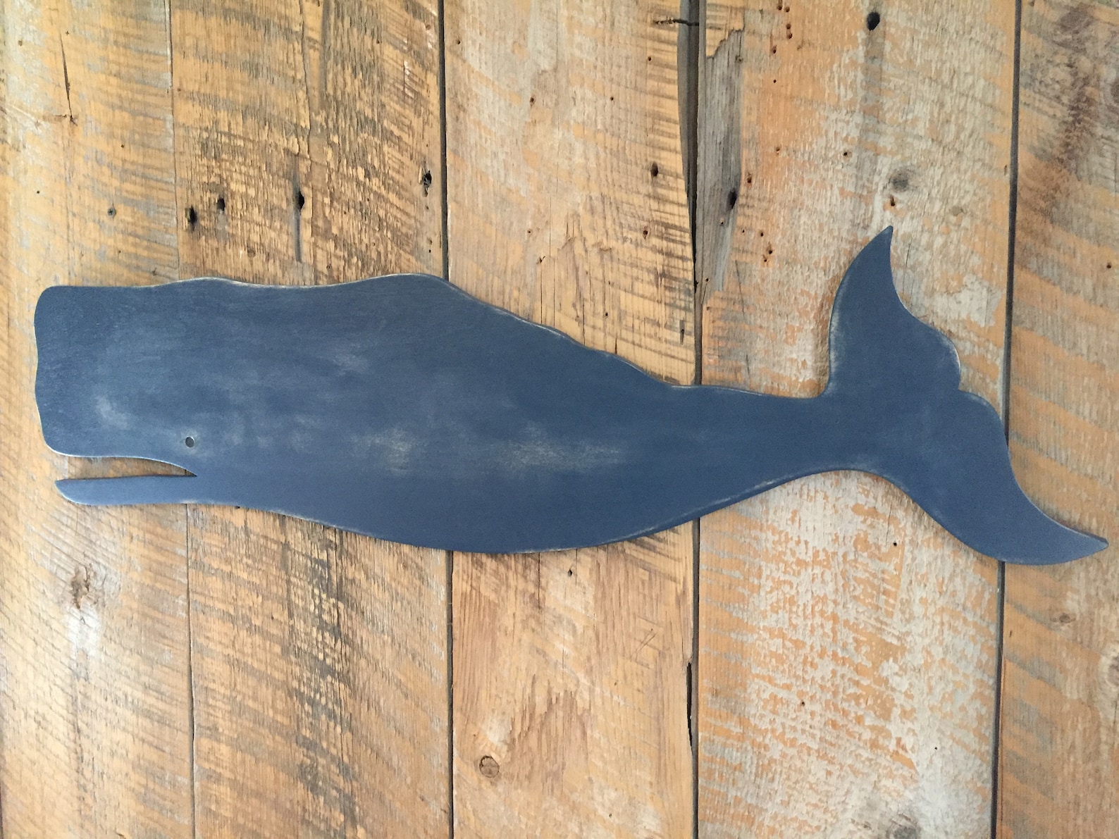 LARGE 42 Navy Blue Wooden Whale Wall Art Indoor Ocean Etsy