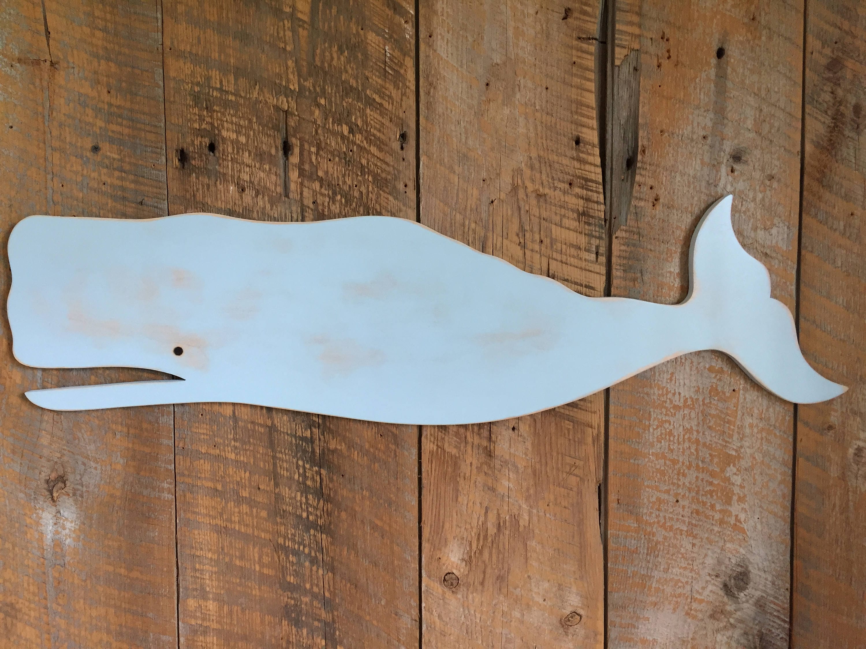 LARGE Wooden 42 Whale Wall Art Indoor Ocean Beach Etsy