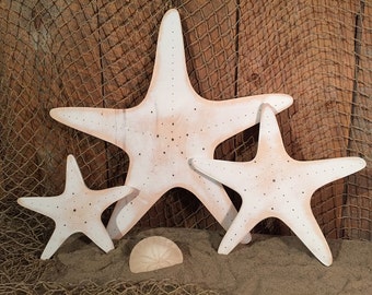 Set of 3 Star Fish - Wall Art Indoor Ocean Beach Decoration