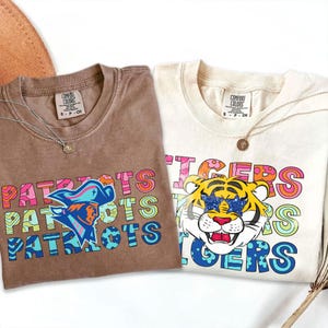 Custom Preppy Mascot Shirt, Favorite Team Shirt, Custom Mascot Shirts, School Spirit Mascot shirt Team Fans, Personalized Team Name Shirts